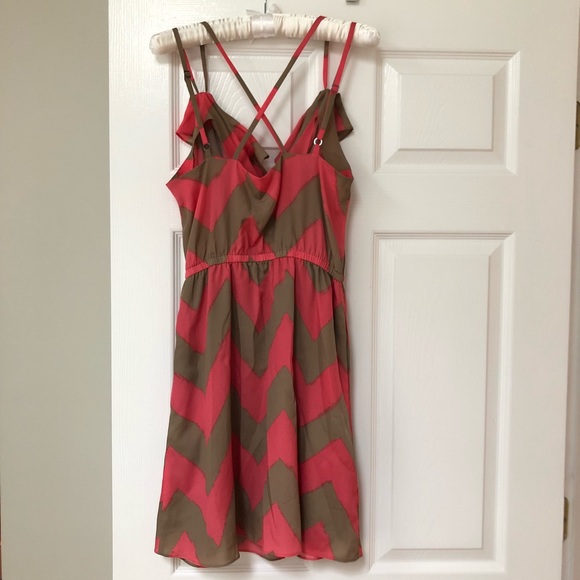 BCBGeneration Chevron Pattern Dress with Ruffles - Picture 3 of 6